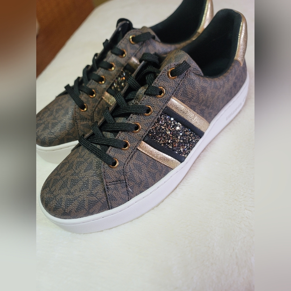 Michael Kors Catelyn Stripe Lace-up Sneakers - Picture 2 of 4